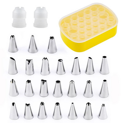 FAIS DU 24 τμχ/σετ Συμβουλές διακόσμησης κέικ Σετ κρέμα γάλακτος ακροφύσιο σωλήνωσης ζαχαροπλαστικής μπεκ ζαχαροπλαστικής Εργαλείο διακόσμησης κέικ ψησίματος