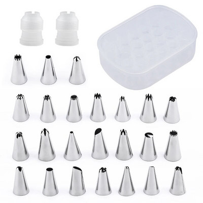 FAIS DU 24 τμχ/σετ Συμβουλές διακόσμησης κέικ Σετ κρέμα γάλακτος ακροφύσιο σωλήνωσης ζαχαροπλαστικής μπεκ ζαχαροπλαστικής Εργαλείο διακόσμησης κέικ ψησίματος