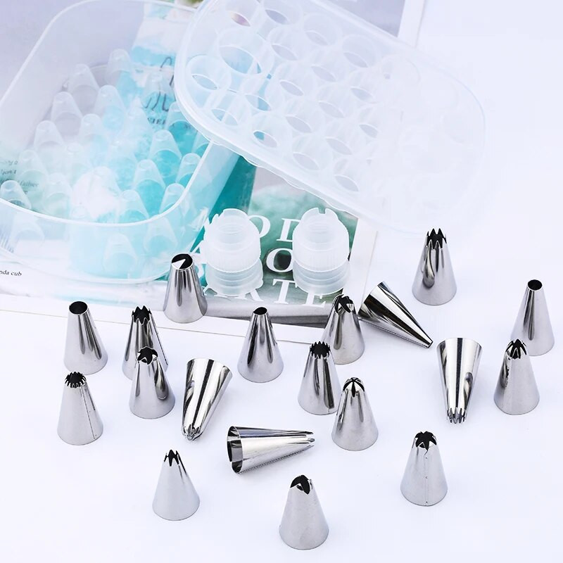 FAIS DU 24 τμχ/σετ Συμβουλές διακόσμησης κέικ Σετ κρέμα γάλακτος ακροφύσιο σωλήνωσης ζαχαροπλαστικής μπεκ ζαχαροπλαστικής Εργαλείο διακόσμησης κέικ ψησίματος