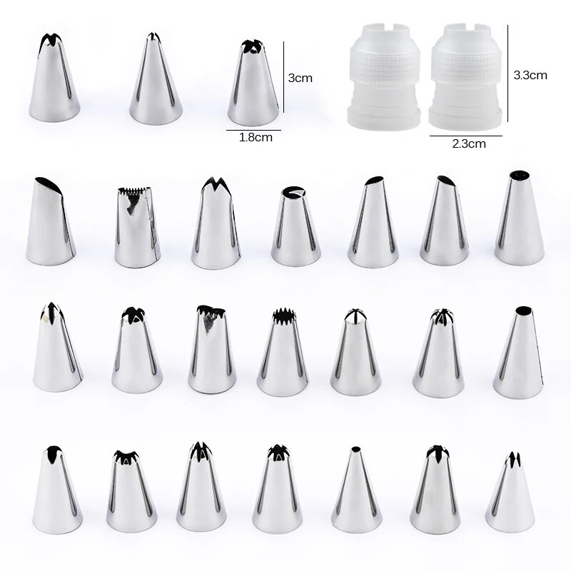 FAIS DU 24 τμχ/σετ Συμβουλές διακόσμησης κέικ Σετ κρέμα γάλακτος ακροφύσιο σωλήνωσης ζαχαροπλαστικής μπεκ ζαχαροπλαστικής Εργαλείο διακόσμησης κέικ ψησίματος