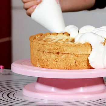 Βάση για κέικ Πικάπ Αξεσουάρ Διακόσμησης τούρτας Φόρμα DIY Περιστρεφόμενη σταθερή αντιολισθητική στρογγυλή πλάκα κέικ Εργαλεία ψησίματος κουζίνας