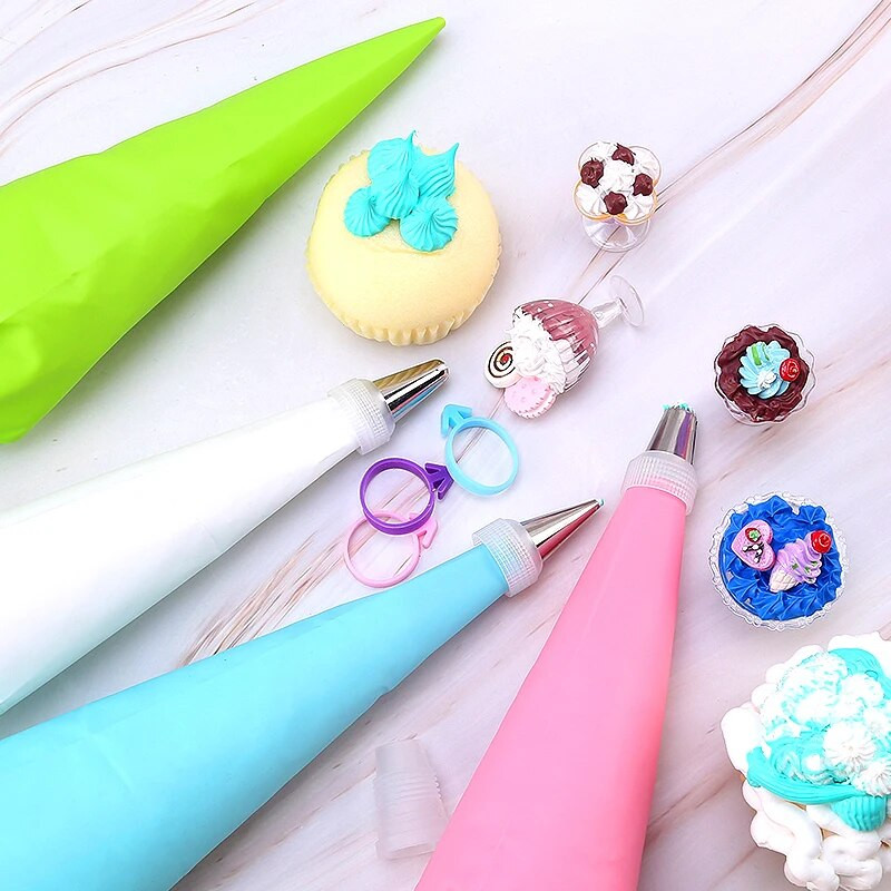 FAIS DU Zdobiace vrecúška a sada trysiek Opakovane použiteľné cukrárske vrecká na polevu s tryskami DIY Pečiace potreby na zdobenie tort Nástroje