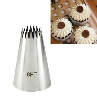 5FT/6FT/ 7FT/ 8FT/ 9FT Κρέμα από ανοξείδωτο ατσάλι Cupcake Ακροφύσια ζαχαροπλαστικής κέικ Διακόσμηση γλάσου Συμβουλές σωλήνων ψησίματος