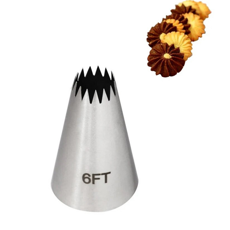 5FT/6FT/ 7FT/ 8FT/ 9FT Κρέμα από ανοξείδωτο ατσάλι Cupcake Ακροφύσια ζαχαροπλαστικής κέικ Διακόσμηση γλάσου Συμβουλές σωλήνων ψησίματος