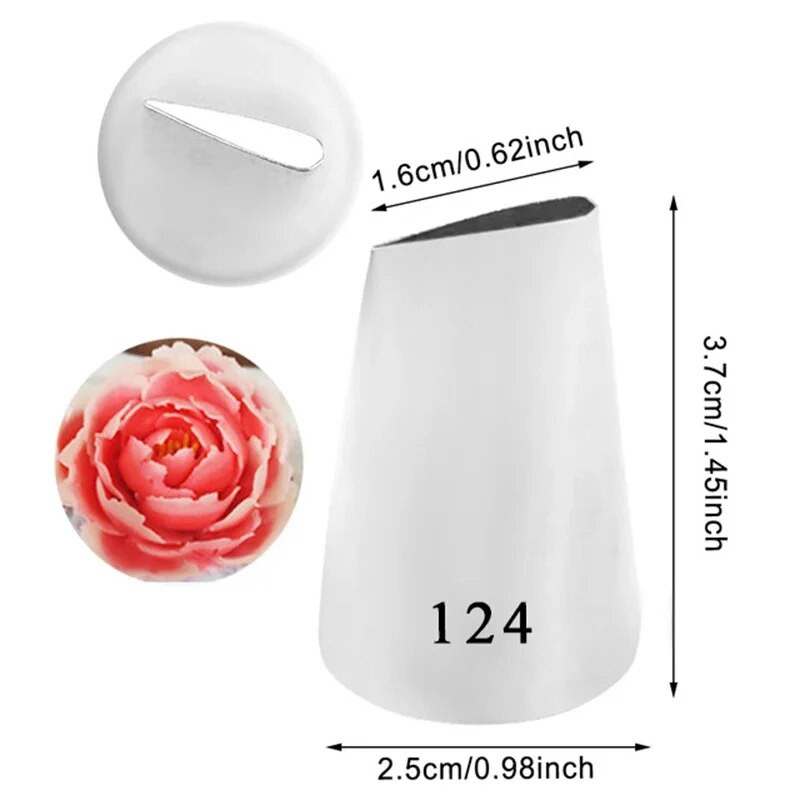 5 tk/komplekt Suured roosi kroonlehed Glasuuritoru otsikud Kookide kaunistamiseks saia näpunäidete komplektid Fondant Cake Tools #124 #125 #126 #127 #128