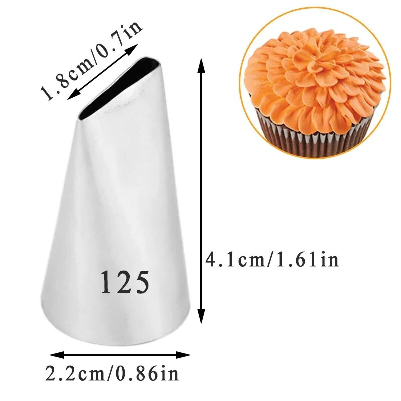 5 tk/komplekt Suured roosi kroonlehed Glasuuritoru otsikud Kookide kaunistamiseks saia näpunäidete komplektid Fondant Cake Tools #124 #125 #126 #127 #128