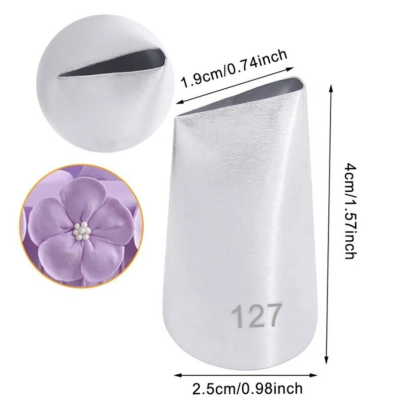 5 tk/komplekt Suured roosi kroonlehed Glasuuritoru otsikud Kookide kaunistamiseks saia näpunäidete komplektid Fondant Cake Tools #124 #125 #126 #127 #128