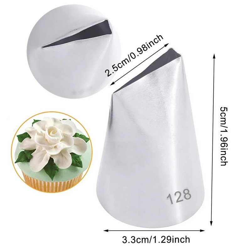 5 tk/komplekt Suured roosi kroonlehed Glasuuritoru otsikud Kookide kaunistamiseks saia näpunäidete komplektid Fondant Cake Tools #124 #125 #126 #127 #128