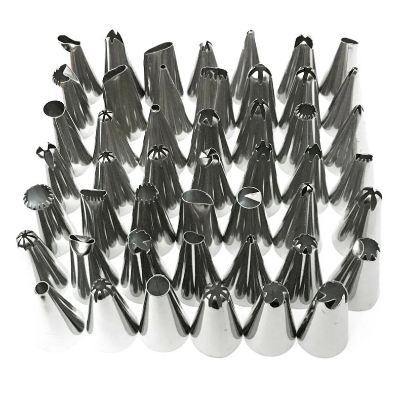 Pakis 48 koogitoru otsikut roostevabast terasest kondiitritooted tassikoogi glasuuri düüsid Tööriistad Professionaalsed algajad leibkonna pagaritöökodadele