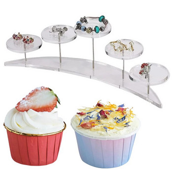 5-степенна прозрачна акрилна стойка за кексчета, бижута, торта, десерт, парти, сватбена торта, стойка, държач за декорация на Baby Shower
