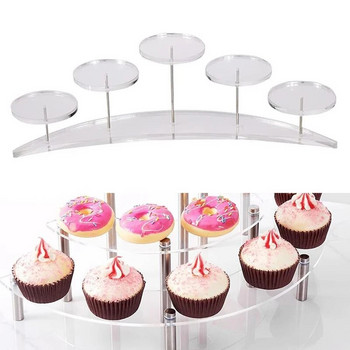 Βάση 5 επιπέδων διαφανές ακρυλικό Cupcake Βάση κοσμημάτων για τούρτες για πάρτι για πάρτι Βάση για ντους για μωρά