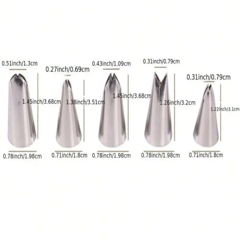 5 tk Loomiseks kreemiks Lehed Kubud roostevabast terasest glasuur torud düüsid kondiitritooted näpunäiteid koogi kaunistamiseks köögividinad