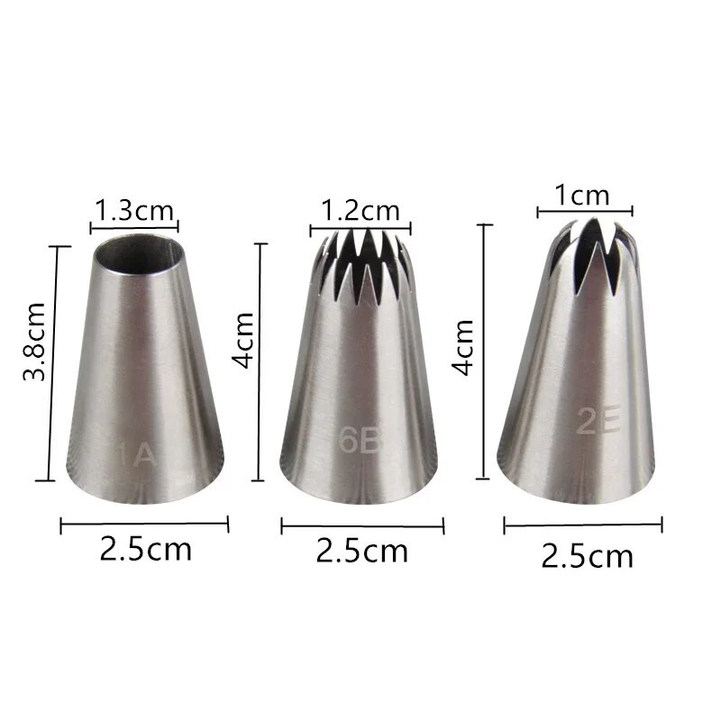 3 tk/komplekti glasuurtoru kondiitritoodete otsiku otsad sidur Kreemikoogi kaunistamine roostevabast terasest otsikud DIY koogiküpsetustööriistad