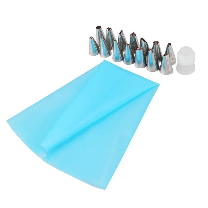 18 ΤΕΜ/ΣΕΤ Κρέμα ζαχαροπλαστικής σιλικόνης DIY σιλικόνης + 16 τεμ.