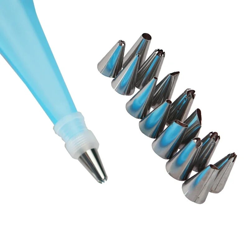 18 ΤΕΜ/ΣΕΤ Κρέμα ζαχαροπλαστικής σιλικόνης DIY σιλικόνης + 16 τεμ.