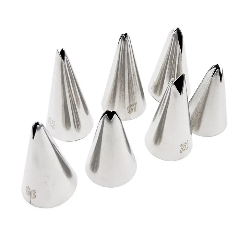 7 tk / 1 tk Lehed Kreemiotsad Roostevabast terasest glasuur torud otsikud Koogikreem Kaunistamine Tassikoogid Kondiitritooted Köögitööriistad Partiileht