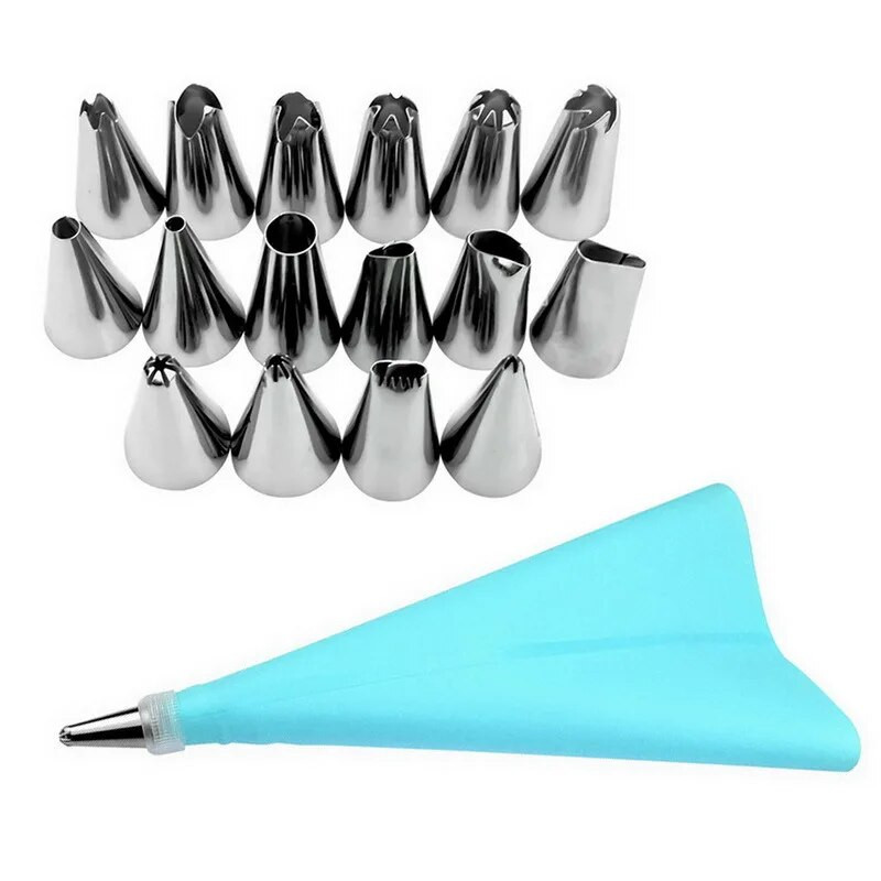 18 tk komplekt kondiitritoodete kott roostevabast terasest koogi otsik Köögi tarvikud pagaritoodete kaunistamiseks kondiitritoodete seadmed kondiitritooted