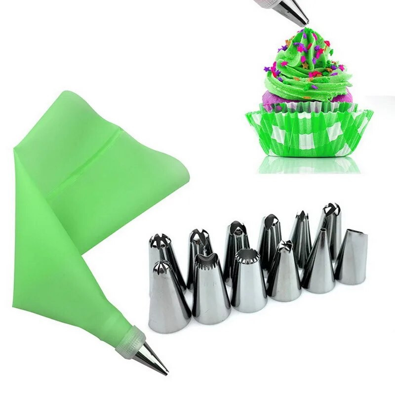 18 tk komplekt kondiitritoodete kott roostevabast terasest koogi otsik Köögi tarvikud pagaritoodete kaunistamiseks kondiitritoodete seadmed kondiitritooted