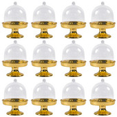 10 vnt Mini keksiukų stovo lėkštės su dangteliu skaidraus plastiko saldainių vitrinos Gimtadienio vakarėlio vestuvių papuošalai Kalėdų reikmenys