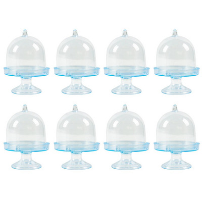 10 vnt Mini keksiukų stovo lėkštės su dangteliu skaidraus plastiko saldainių vitrinos Gimtadienio vakarėlio vestuvių papuošalai Kalėdų reikmenys