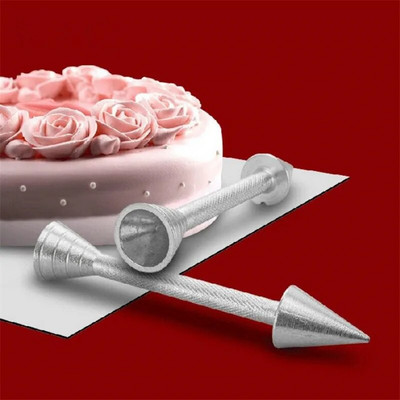 Пръчици от неръждаема стомана Конусен държач Пръчка за торта Пръчка за глазура Цветя от рози Инструменти за украса на торта Инструменти за печене на сладкиши