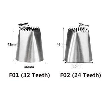 32 24 зъба Квадратни накрайници за тръбопроводи за глазура от неръждаема стомана инструменти за печене на торта накрайници за сладкиши Комплекти накрайници