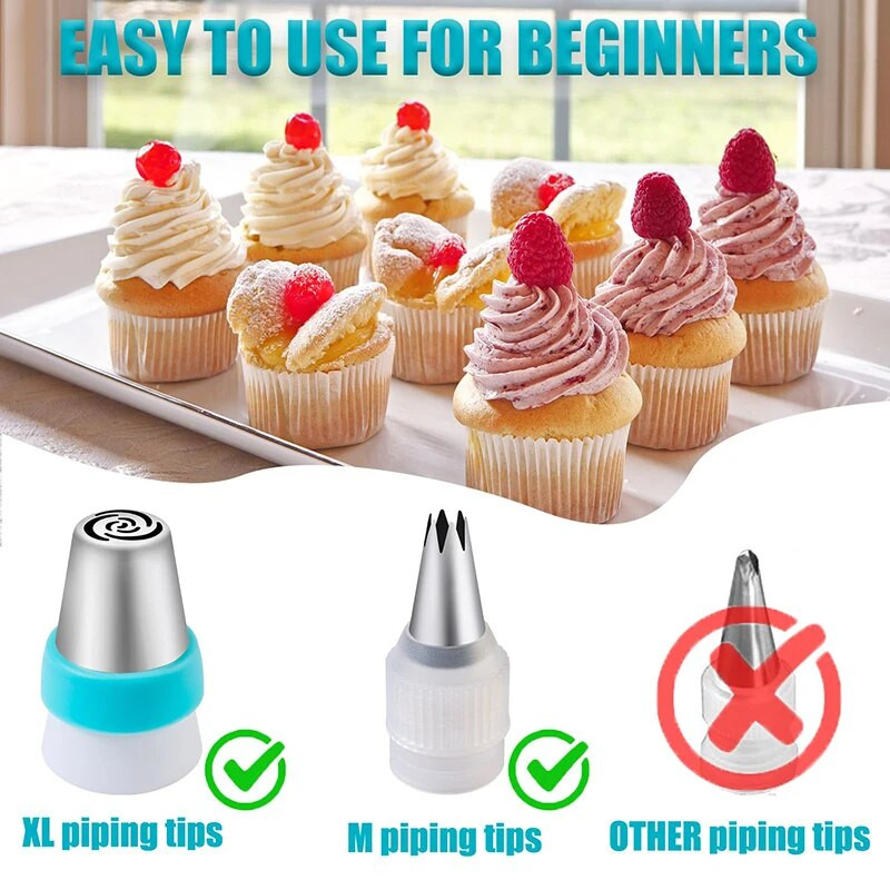 14 ks Sada trysiek na pečivo Malé nerezové pečivo Na pečenie Polevu Tipy na potrubie Zásuvka Cukrárske Cupcake Zdobenie tort Nástroje
