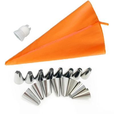 18 ks trysky na potrubie, TPU potrubné vrecko, konvertor trysky na krém, sada trysiek na dojenie, príslušenstvo na pečivo a pekárne, sada akrylových diskov na torty