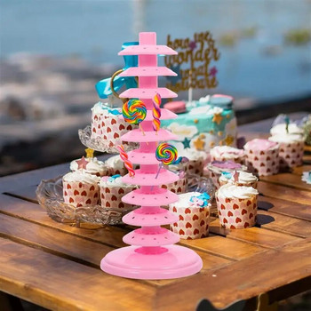 Държач за стойка за близалки Стойки за торта Парти стойки Основа за бонбони Многослойна декоративна маса за десерти Сватбена поп шоу лента за торти Pops