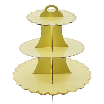 Kolmekihilisest paberist pronksjas tordialus Sünnipäevapeo pulmakoogikaunistuspaberist käsitöö magustoitude vitriin, DIY koogitööriistad