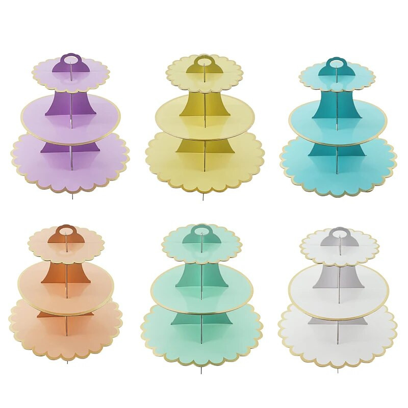 Kolmekihilisest paberist pronksjas tordialus Sünnipäevapeo pulmakoogikaunistuspaberist käsitöö magustoitude vitriin, DIY koogitööriistad