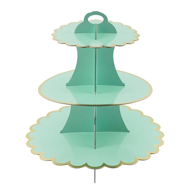 Kolmekihilisest paberist pronksjas tordialus Sünnipäevapeo pulmakoogikaunistuspaberist käsitöö magustoitude vitriin, DIY koogitööriistad