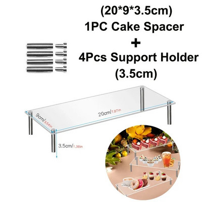 Ristkülikukujuline läbipaistev akrüülist koogipaneel koogikandik koogialuse esitlemisplaat DIY magustoidukaunistus CakeBoard-alus CakeTools