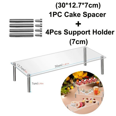 Ristkülikukujuline läbipaistev akrüülist koogipaneel koogikandik koogialuse esitlemisplaat DIY magustoidukaunistus CakeBoard-alus CakeTools