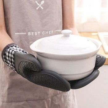 Γάντια μονό φούρνου Γάντια σιλικόνης Ανθεκτικά σε υψηλές θερμοκρασίες Αντικαυστικά και αντιολισθητικά Εργαλεία ψησίματος κουζίνας φούρνου μικροκυμάτων