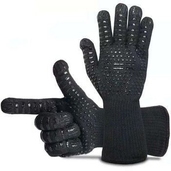 Удебелени ръкавици за барбекю Високотемпературни ръкавици за фурна 500 800 градуса Огнеустойчиви барбекю топлоизолирани ръкавици за микровълнова печка