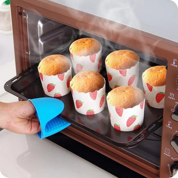 Ръкавици за фурна Силиконови топлоустойчиви готварски ръкавици с щипка Поставка за кухненско готвене и печене Перчатки за духовки