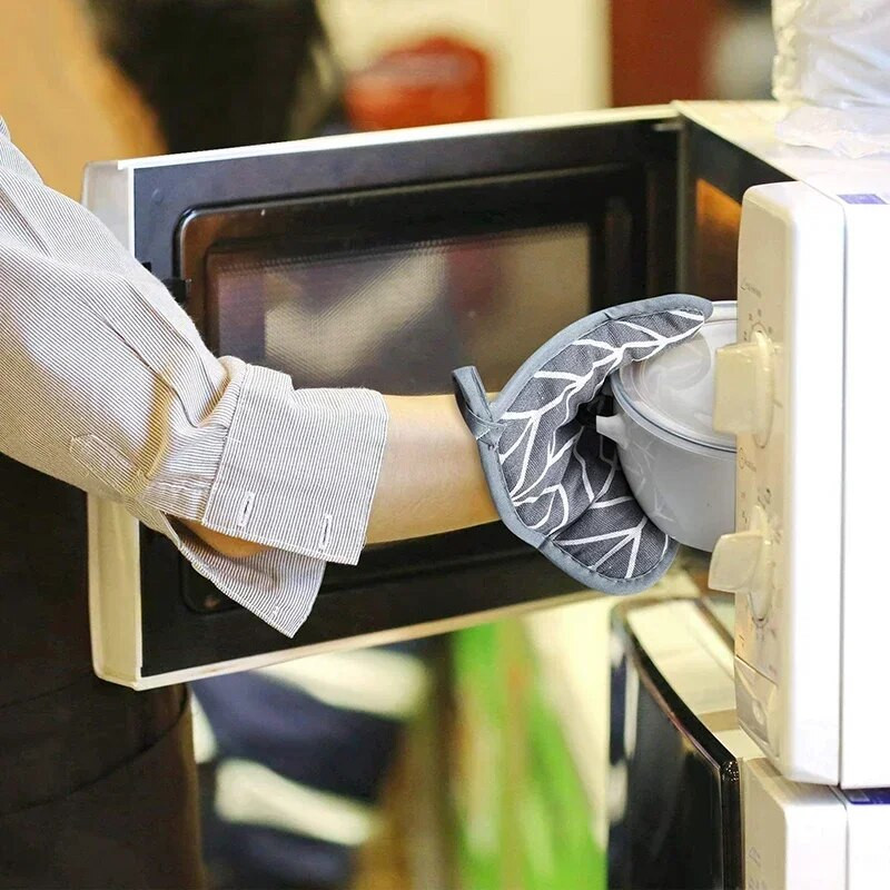 Set de mănuși pentru cuptor, 2 bucăți de suporturi de bucătărie și cuptor, mănuși rezistente la căldură, termice, anti-încălzire, mănuși pentru gătit.