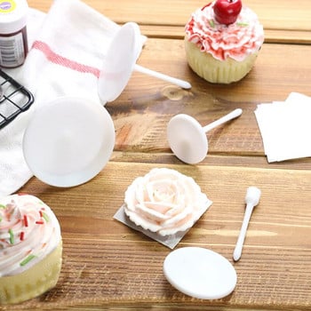 4 τεμ. Cake Flower Nails Πλαστικές σωληνώσεις Nail Baking Piping Stand Μεταφορικό ανελκυστήρα Αφαιρούμενο κέικ παγωτού DIY Εργαλεία διακόσμησης