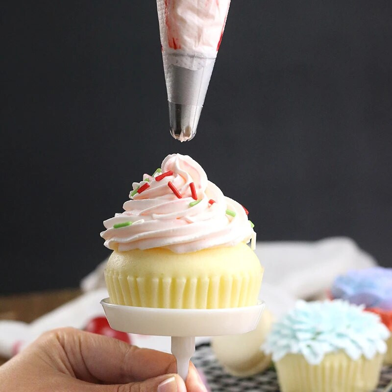 4 vnt torto gėlių nagai plastikiniai vamzdžiai nagų kepimo vamzdžių stovai perkėlimo keltuvai, nuimami ledų pyragai, DIY dekoravimo įrankiai