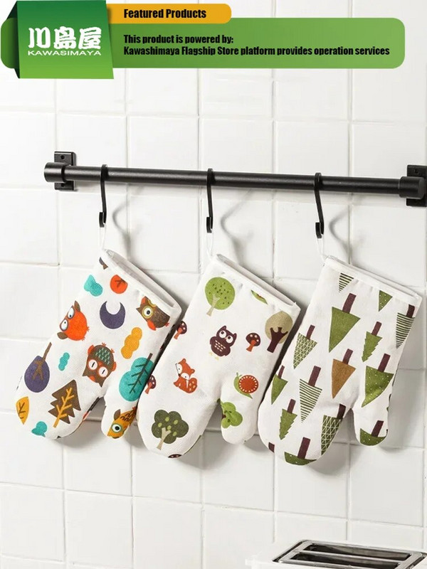 KAWASIMAYA Kuchynské zahustené rukavice do rúry, rukavice odolné voči obareniu so zahusteným izolačným rukávom, špeciálne rukavice na pečenie do mikrovlnnej rúry