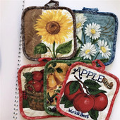 1tk 16,5x16,5cm ruudukujuline õmblemine puuvillane kuumakindel potihoidja potihoidja padjad lauaalus, köögi küpsetustööriist