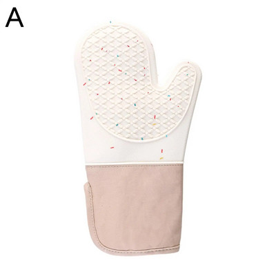 1 TK Köögi ahjukindad Silikoonist ja puuvillast kahekihilised kuumutuskindad / BBQ kuuma ahjukindad / grillkindad vastupidavad