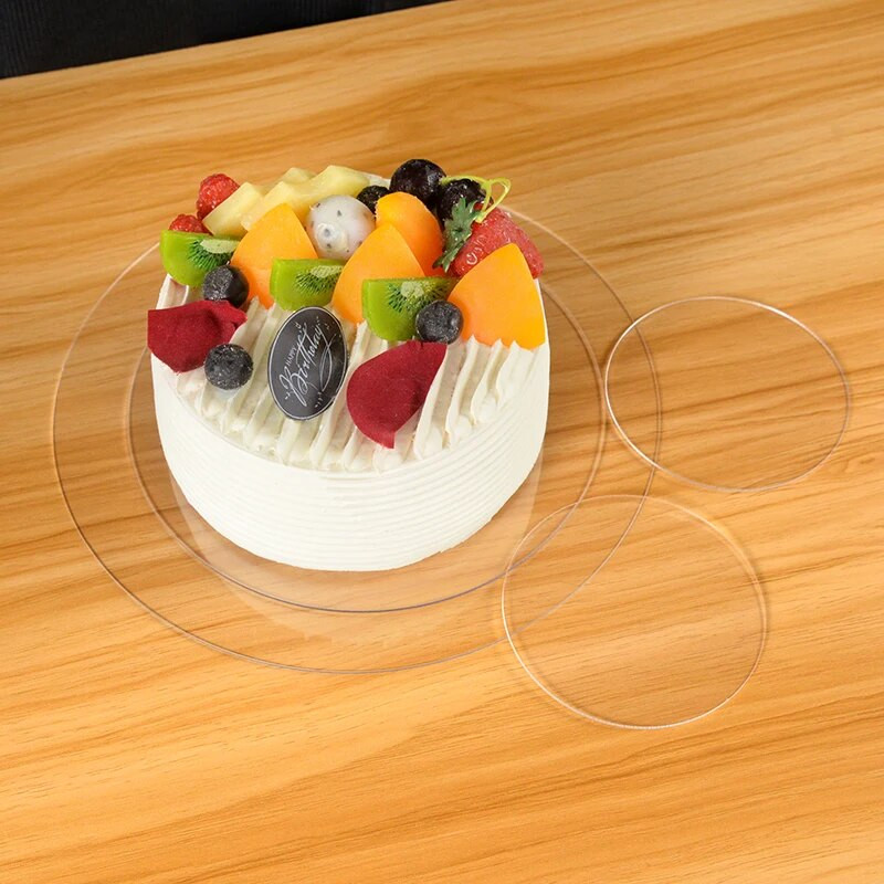 1/2/5 tk 10/15/20/25 cm akrüülist läbipaistvad ümmargused koogikettad Ring koogikaunistustarvikute jaoks Peo-tassikoogi magustoidualus Koogitööriistad