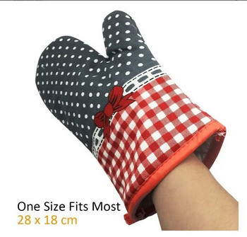 Кухненски готварски памучни ръкавици за микровълнова фурна Ръкавици с ръкавици Подложка за гърне Защитени от топлина бежови дълги гумени ръкавици