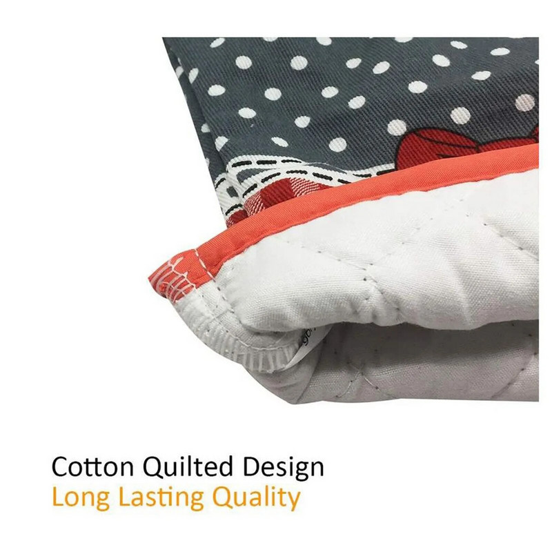 Kuchynské varenie Bavlnené rukavice do mikrovlnnej rúry Mits Podložka na hrniec Tepelne chránené béžové dlhé gumené rukavice