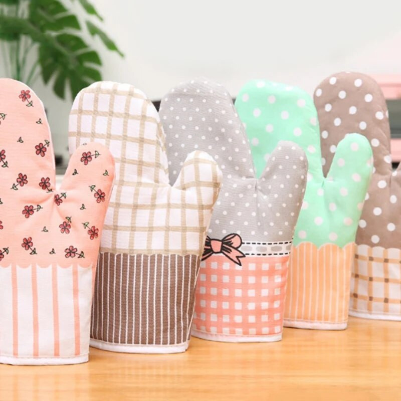 Apsaugos nuo nuplikimo mikrobangų medvilninės pirštinės sutirštintos karščiui atsparios virtuvės orkaitės izoliacinės pirštinės Vienos virtuvės kepimo įrankiai