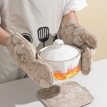 2 τμχ Πυκνωμένα γάντια ανθεκτικά στη θερμότητα για φούρνο, φούρνο μικροκυμάτων και ατμομάγειρα με αντοχή στη θερμότητα και πάχυνση