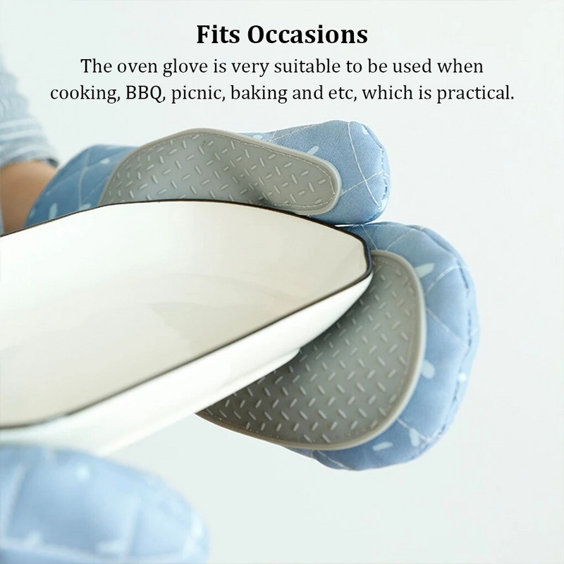 1 paar mikrolaineahju kinnas kaasaskantav libisemisvastane rippuv kuumuskindel majapidamisköök küpsetamine toiduvalmistamiskindad sinised