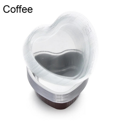 10 komplekti 100 ml alumiiniumfooliumist südamekujuline koogipanni koogitass kaanega Küpsetusnõud Pudingutops Küpsetusnõud Koogitööriistad Köögitarbed